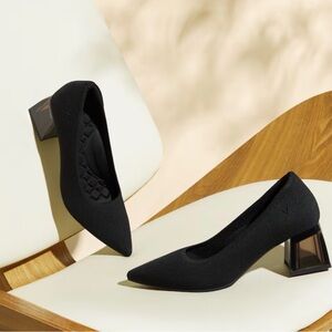 Pointed-Toe Block Heel, eco-friendly comfort and style